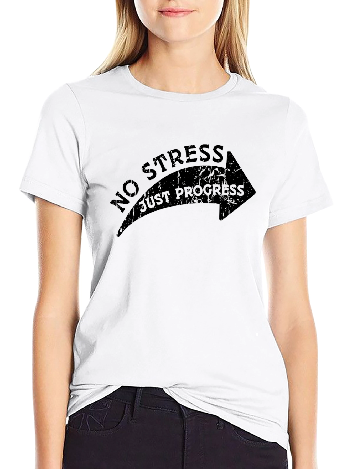 No Stress Just Progress Arrow Graphic Tee