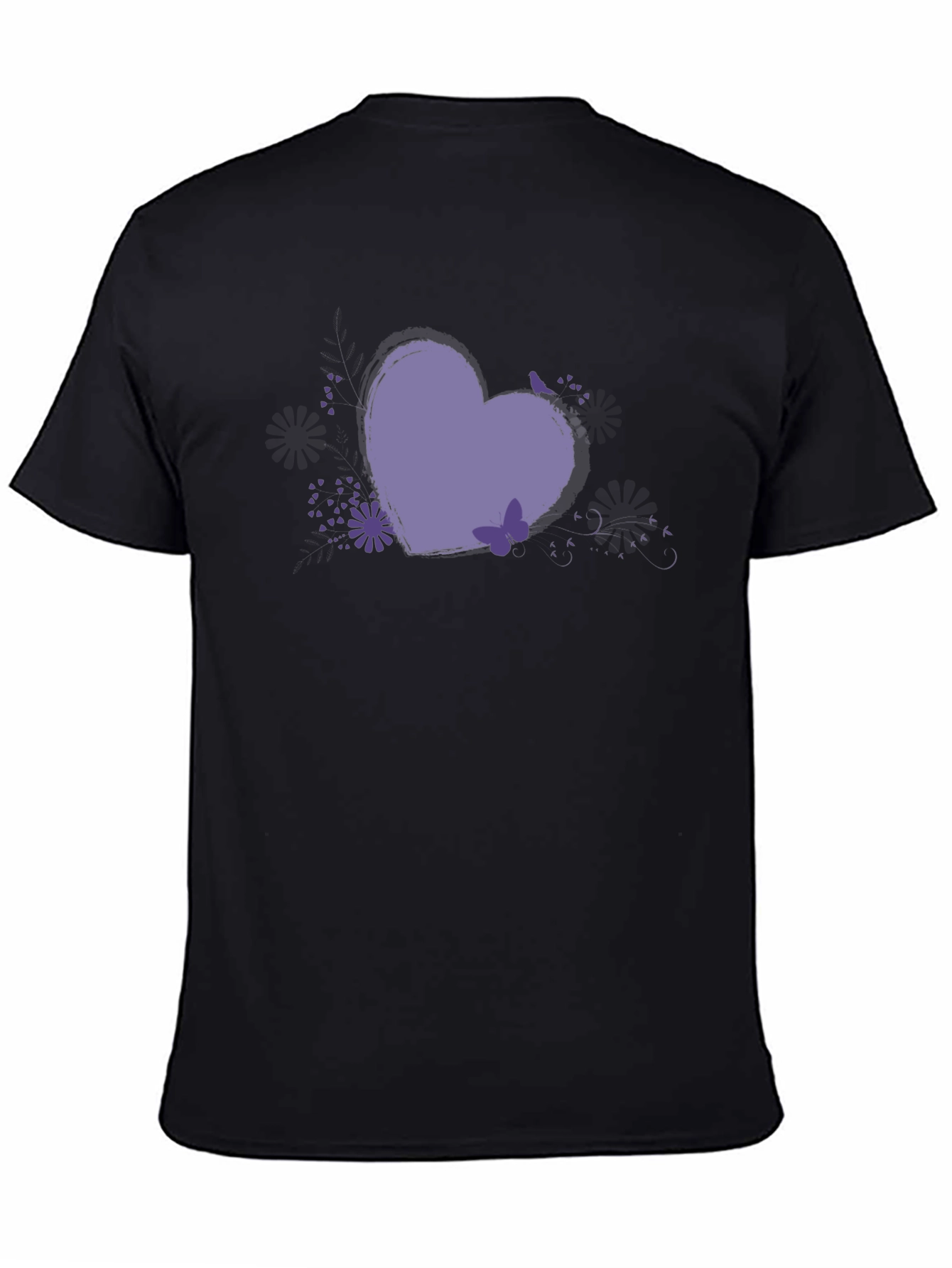 Heart Graphic Tee - Black Casual Comfort