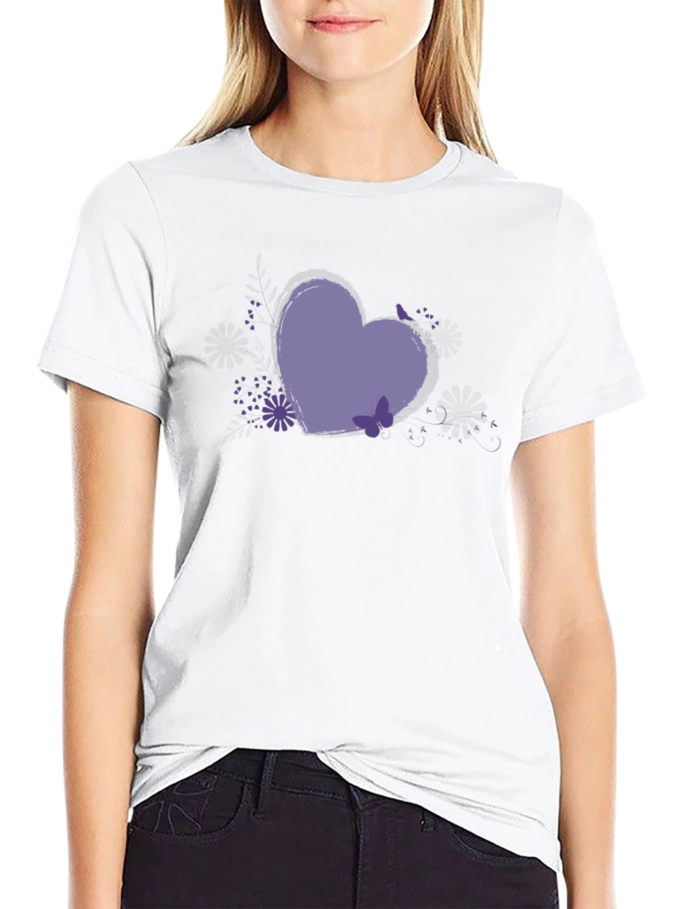 Heart Graphic Tee - Black Casual Comfort