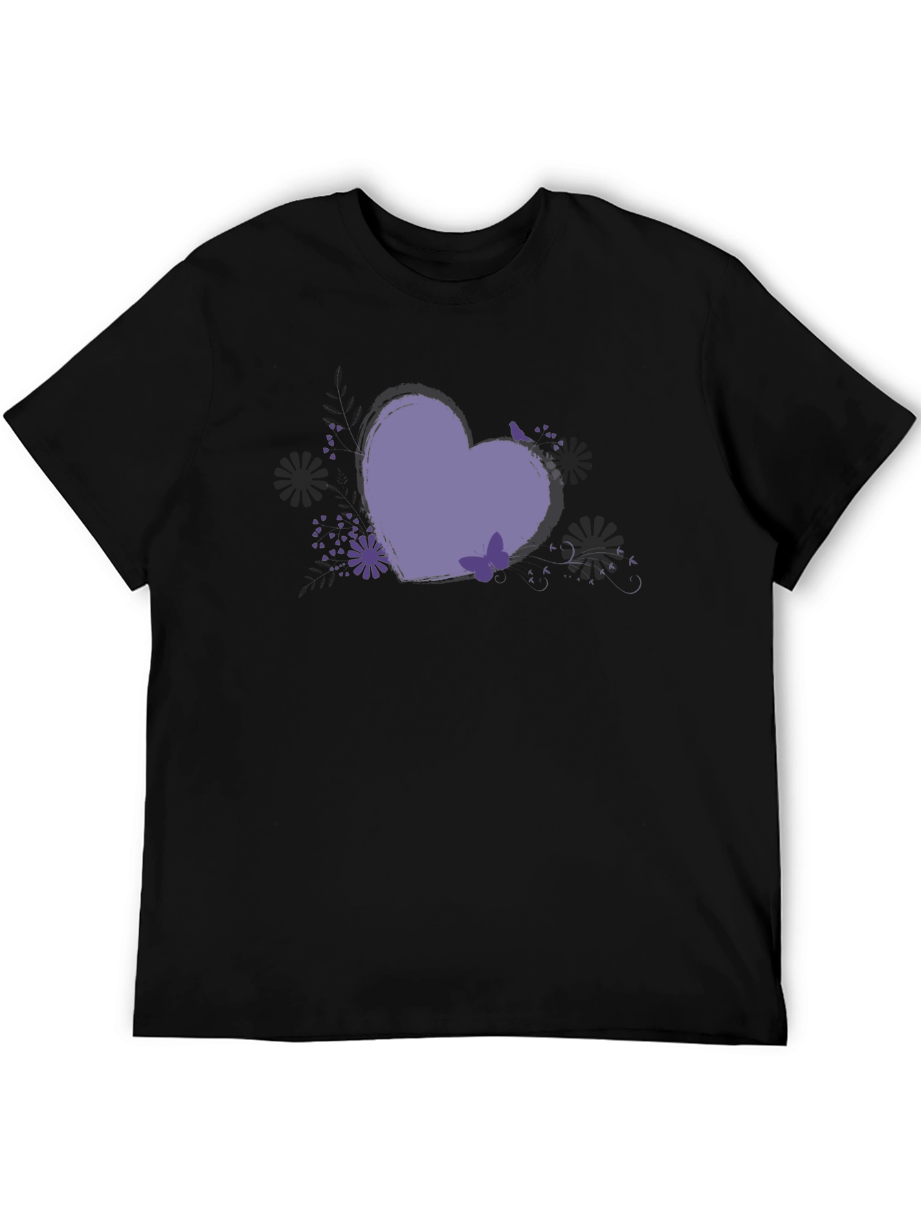 Heart Graphic Tee - Black Casual Comfort