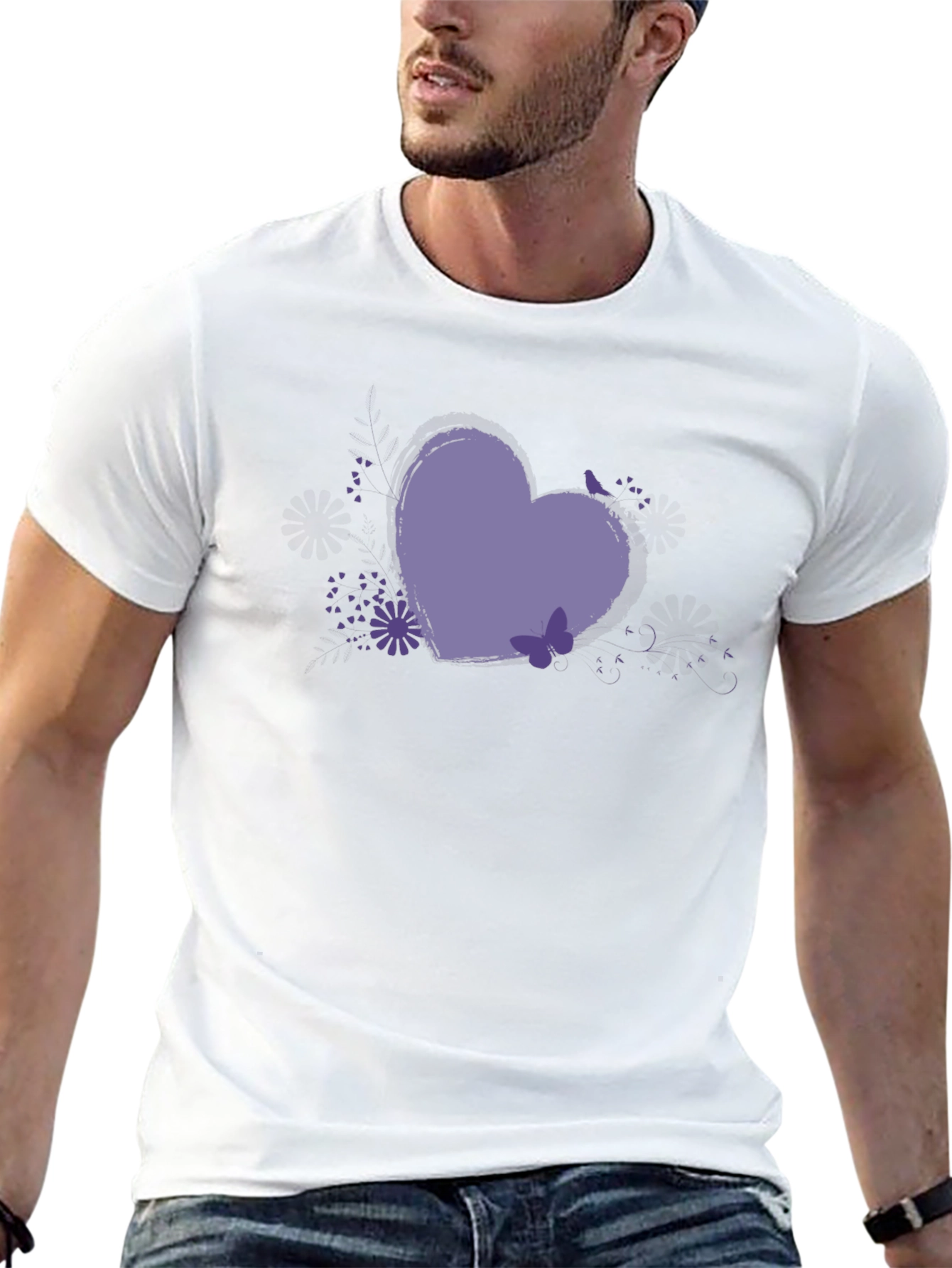 Heart Graphic Tee - Black Casual Comfort