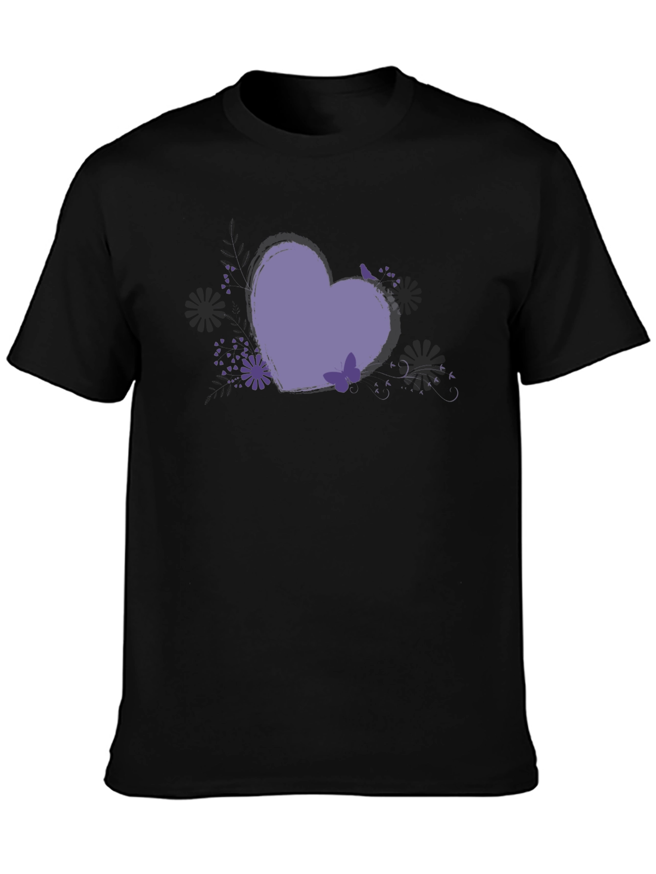 Heart Graphic Tee - Black Casual Comfort