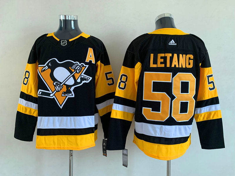 Men's Pittsburgh Penguins Kris Letang #58 Black Game Jerseys