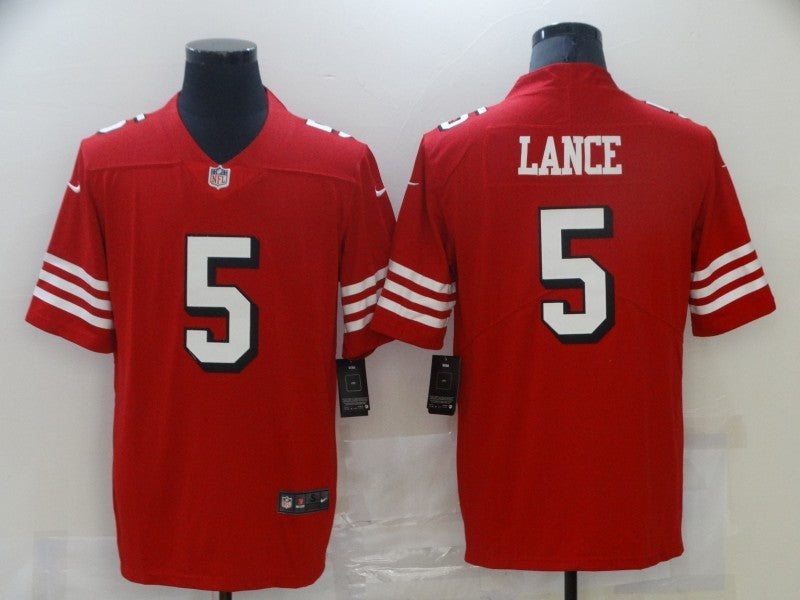 Men's San Francisco 49ers Trey Lance #5 Red Vapor Limited Jerseys