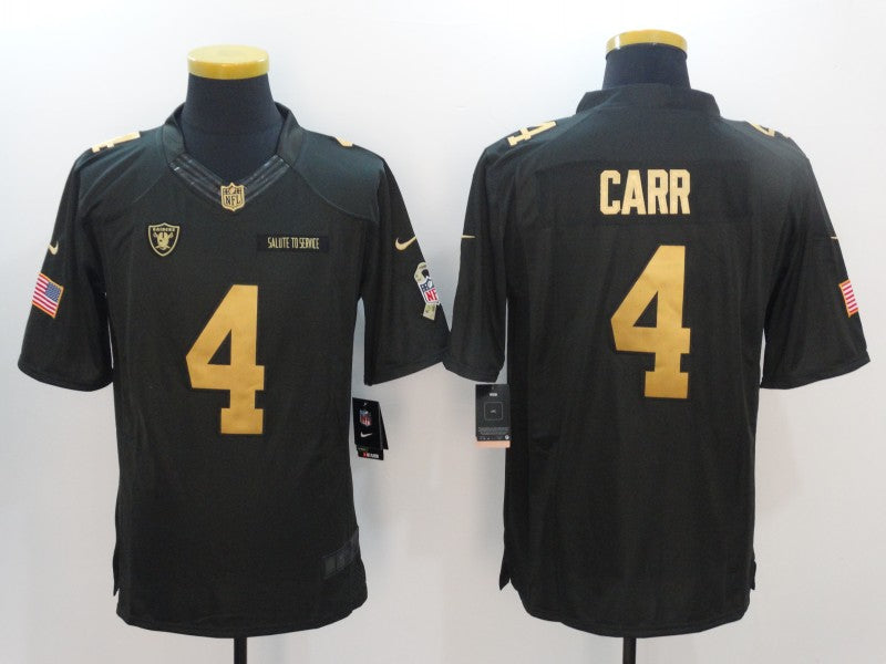 Men's Las Vegas Raiders Derek Carr #4 Black Team Player Jerseys