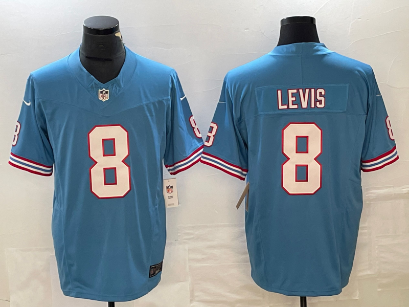 Men's Tennessee Titans Will Levis #8 Light Blue Oilers Throwback Legend Player Jerseys