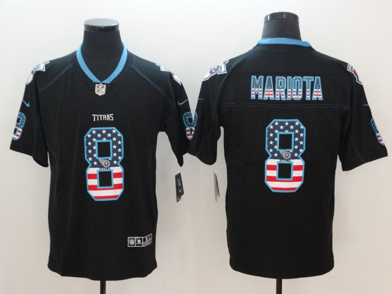 Men's Tennessee Titans Marcus Mariota #8 Black Alternate Game Jerseys
