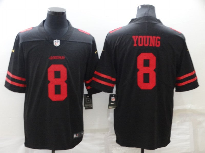 Men's San Francisco 49ers Steve Young #8 Black Game Jerseys