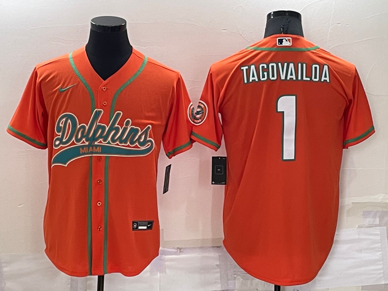 Men's Miami Dolphins Tua Tagovailoa #1 Orange Game Jerseys Joint Edition
