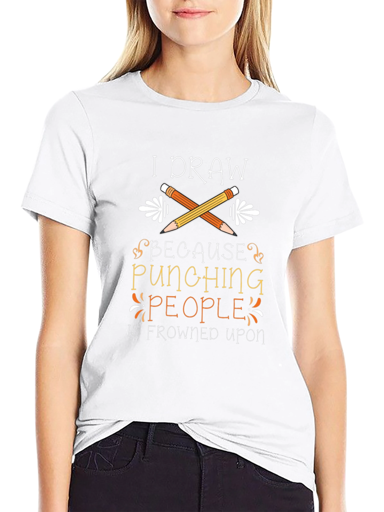 I Draw Because Punching People is Frowned Upon T-Shirt
