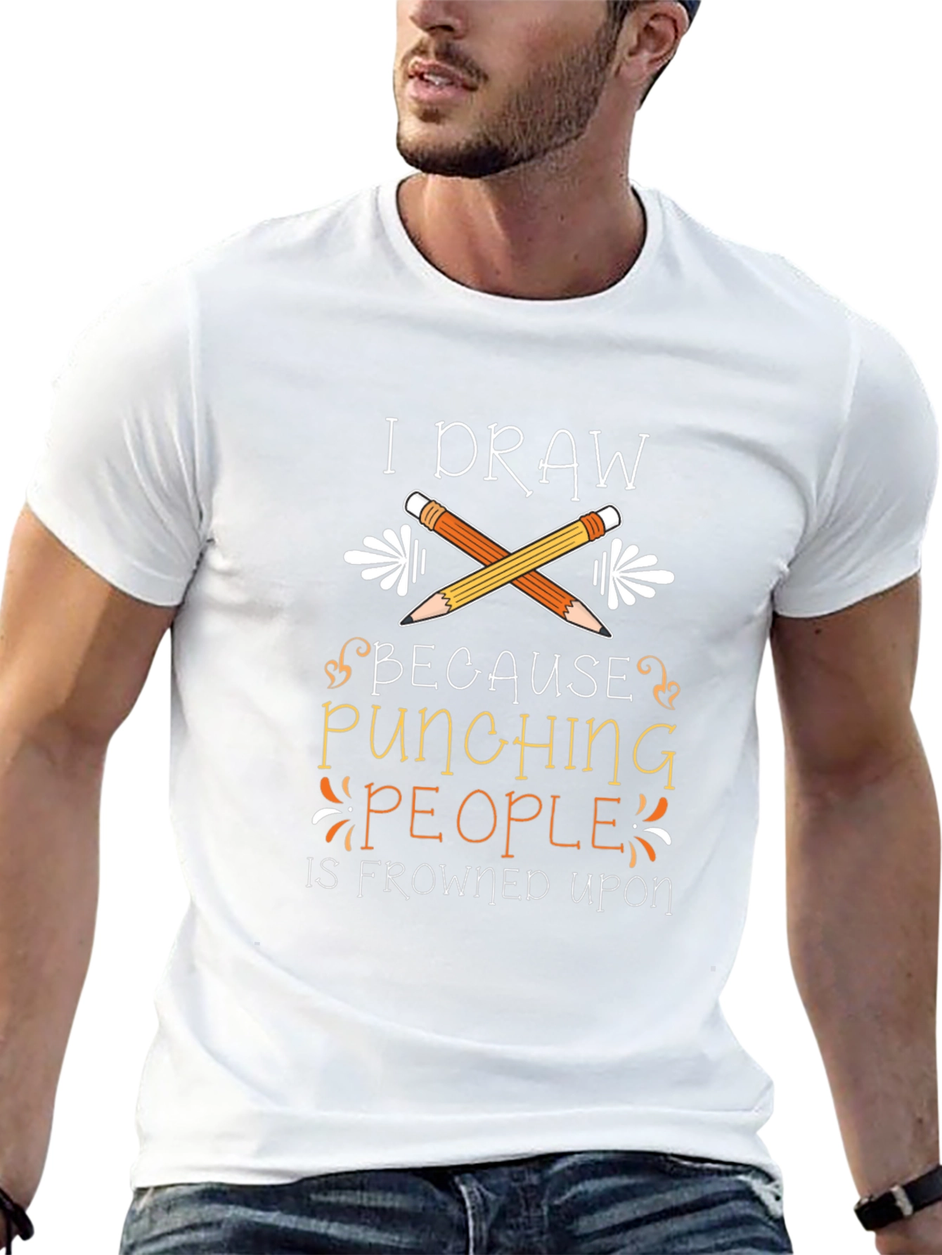 I Draw Because Punching People is Frowned Upon T-Shirt