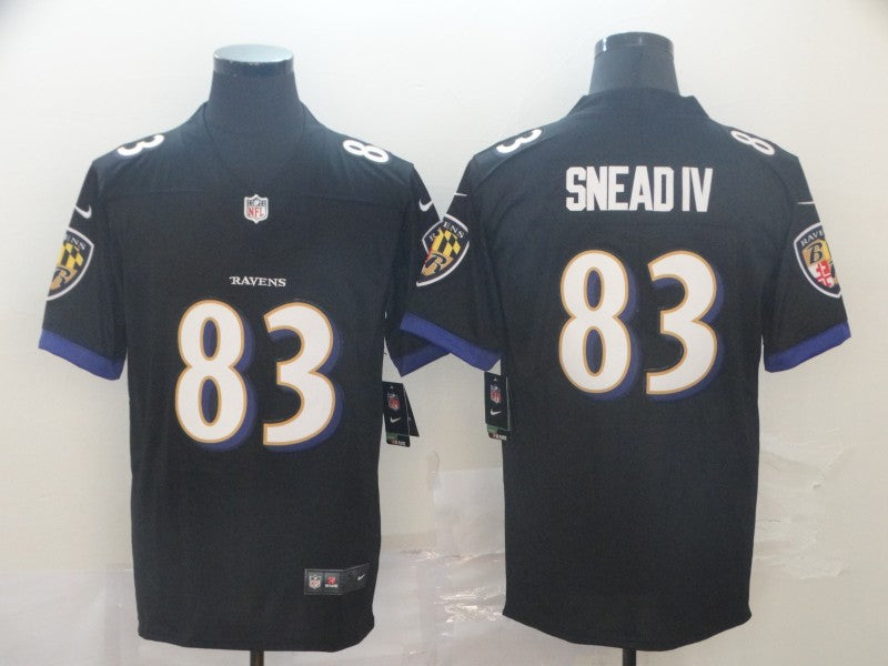 Men's Baltimore Ravens Willie Snead IV #83 Black Game Jerseys