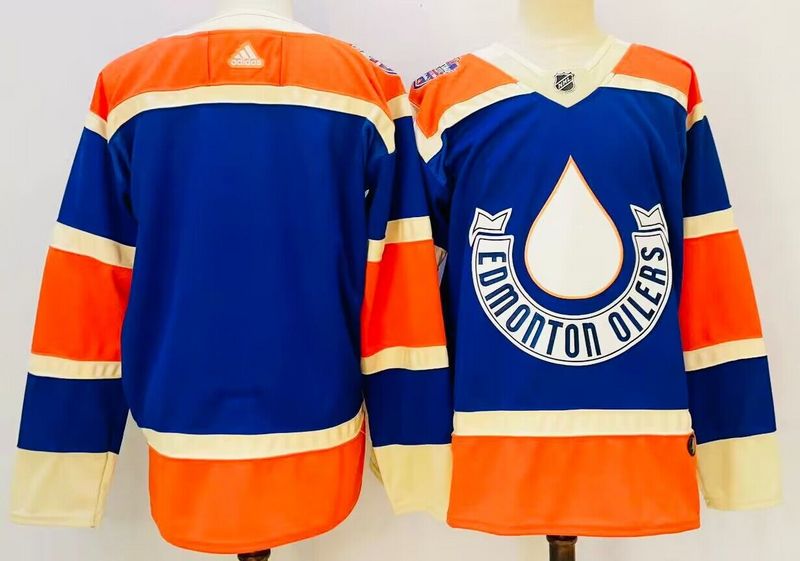 Men's Edmonton Oilers Blank Blue Player Game Jerseys
