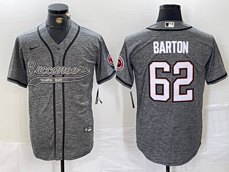 Men's Tampa Bay Buccaneers Graham Barton #62 Gray Player Jerseys