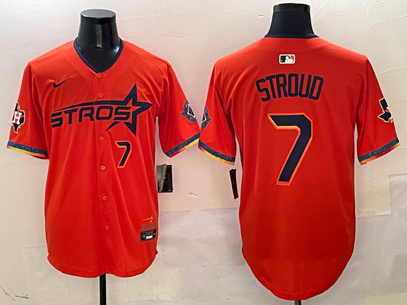 Men's Houston Astros C.J. Stroud #7 Orange 2025 City Connect Limited Player Jerseys