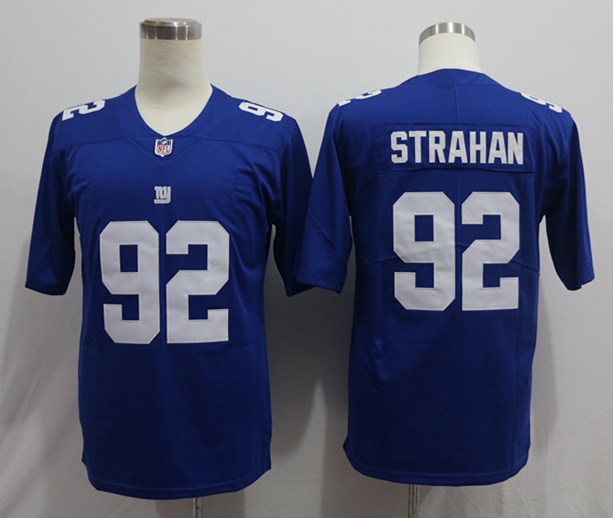 Men's New York Giants Michael Strahan #92 Blue Game Retired Player Jerseys