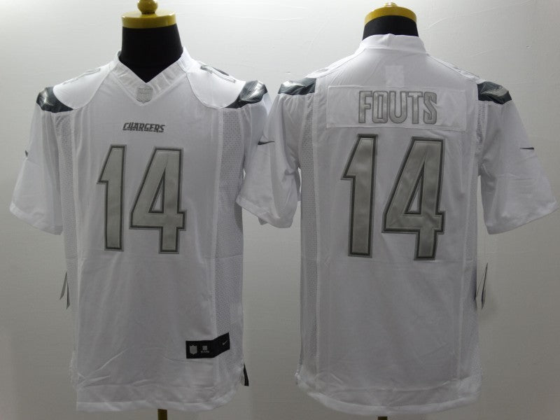 Men's Los Angeles Chargers Dan Fouts #14 White Game Jerseys