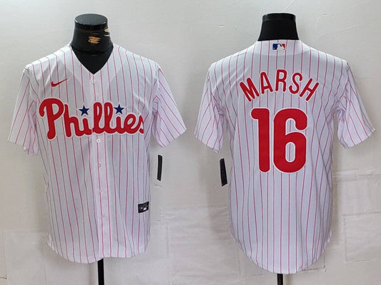 Men's Philadelphia Phillies Brandon Marsh #16 White Replica Player Jerseys