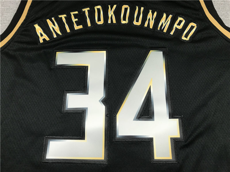 Men's Milwaukee Bucks Giannis Antetokounmpo #34 Black Swingman Jerseys