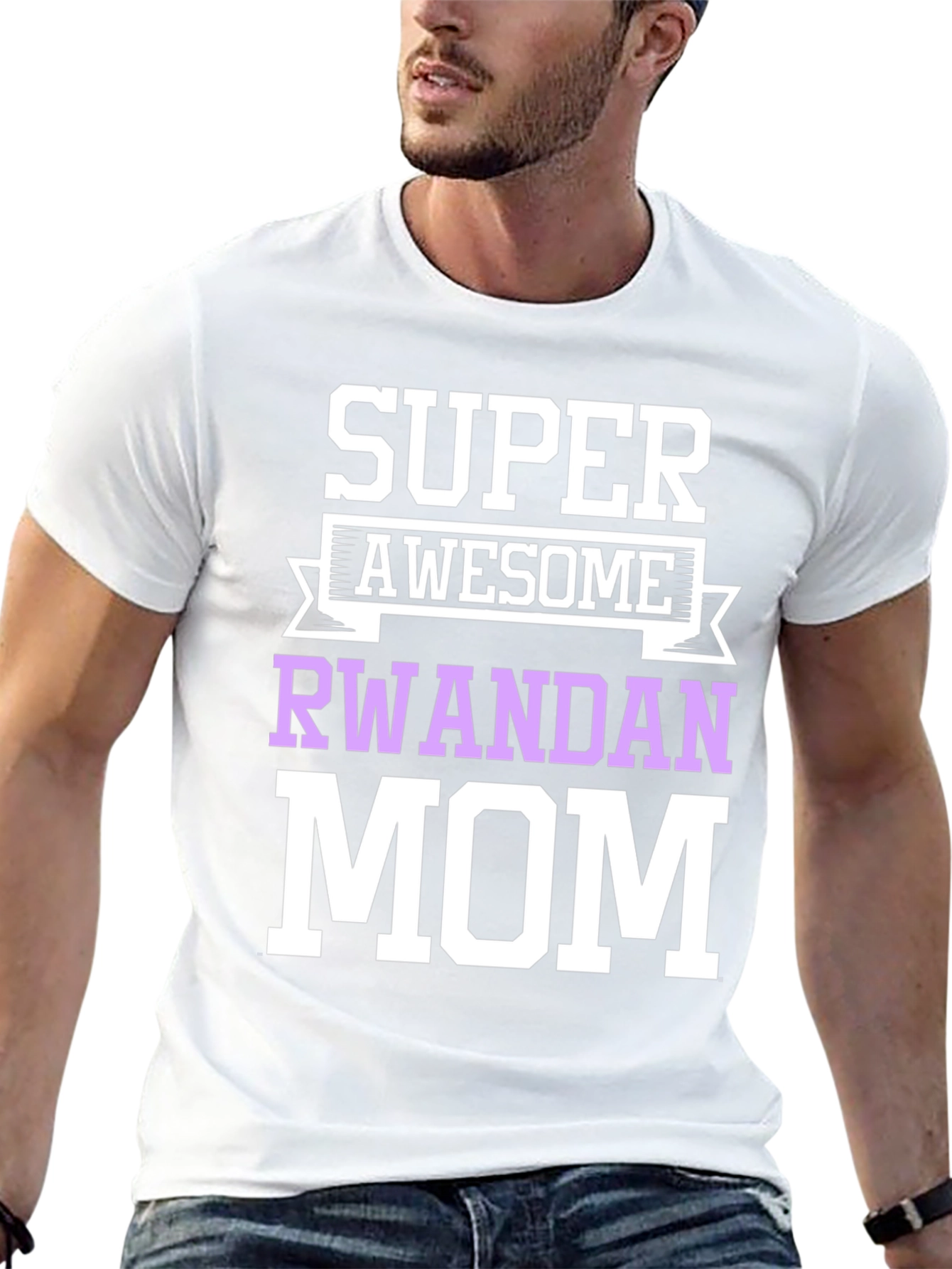 Super Awesome Rwandan Mom Black Graphic T-Shirt