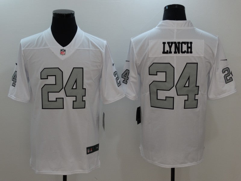 Men's Las Vegas Raiders Marshawn Lynch #24 White Game Player Jerseys