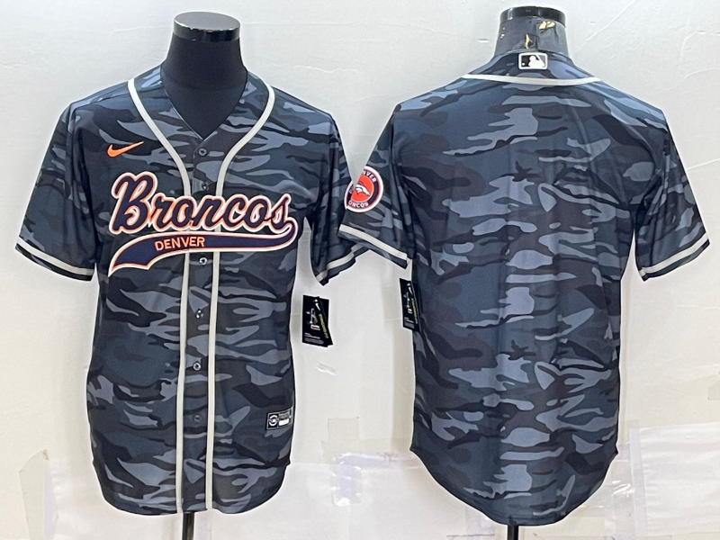 Men's Denver Broncos Grey Camouflage Blank Jerseys