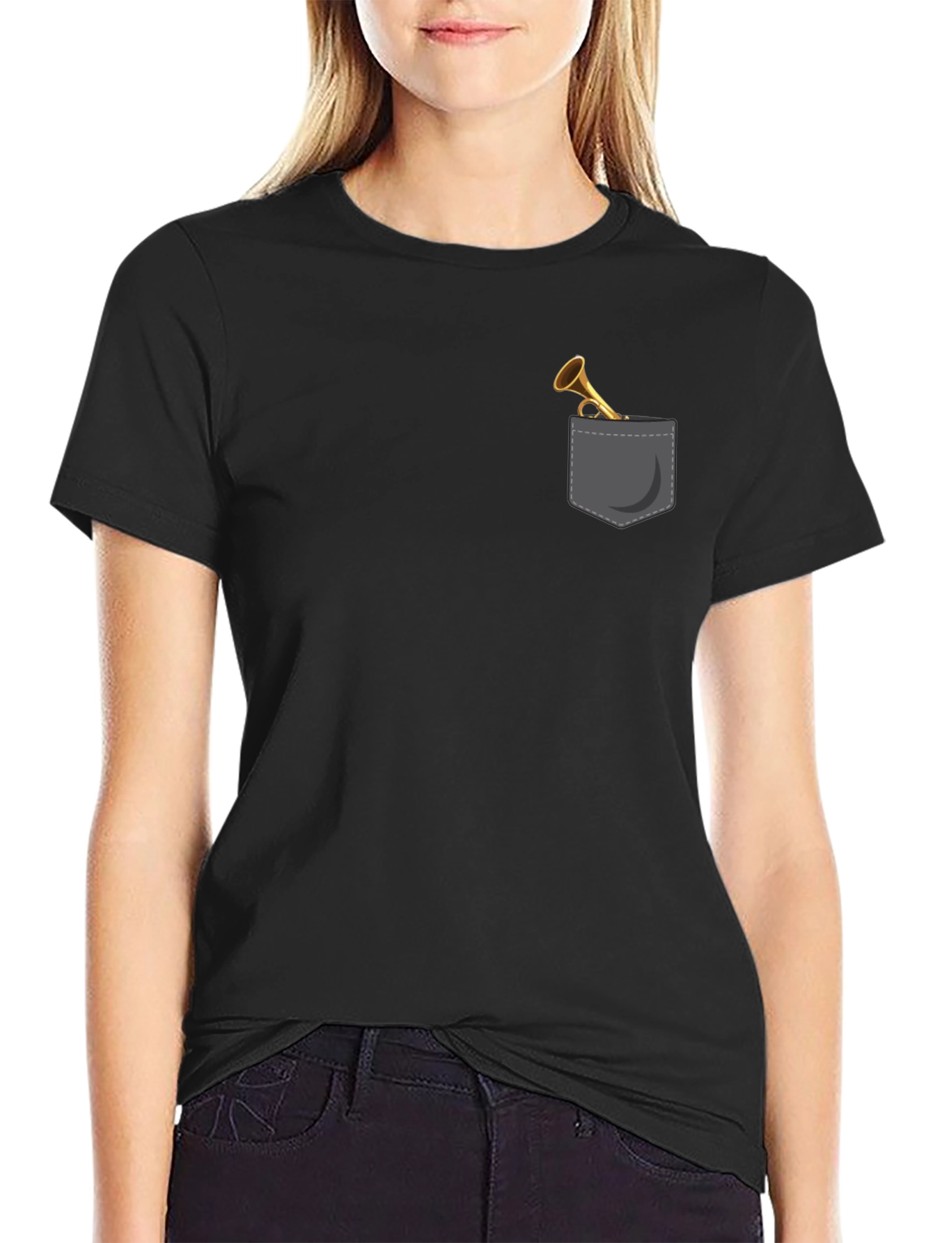 Trumpet Pocket Graphic Tee - Black