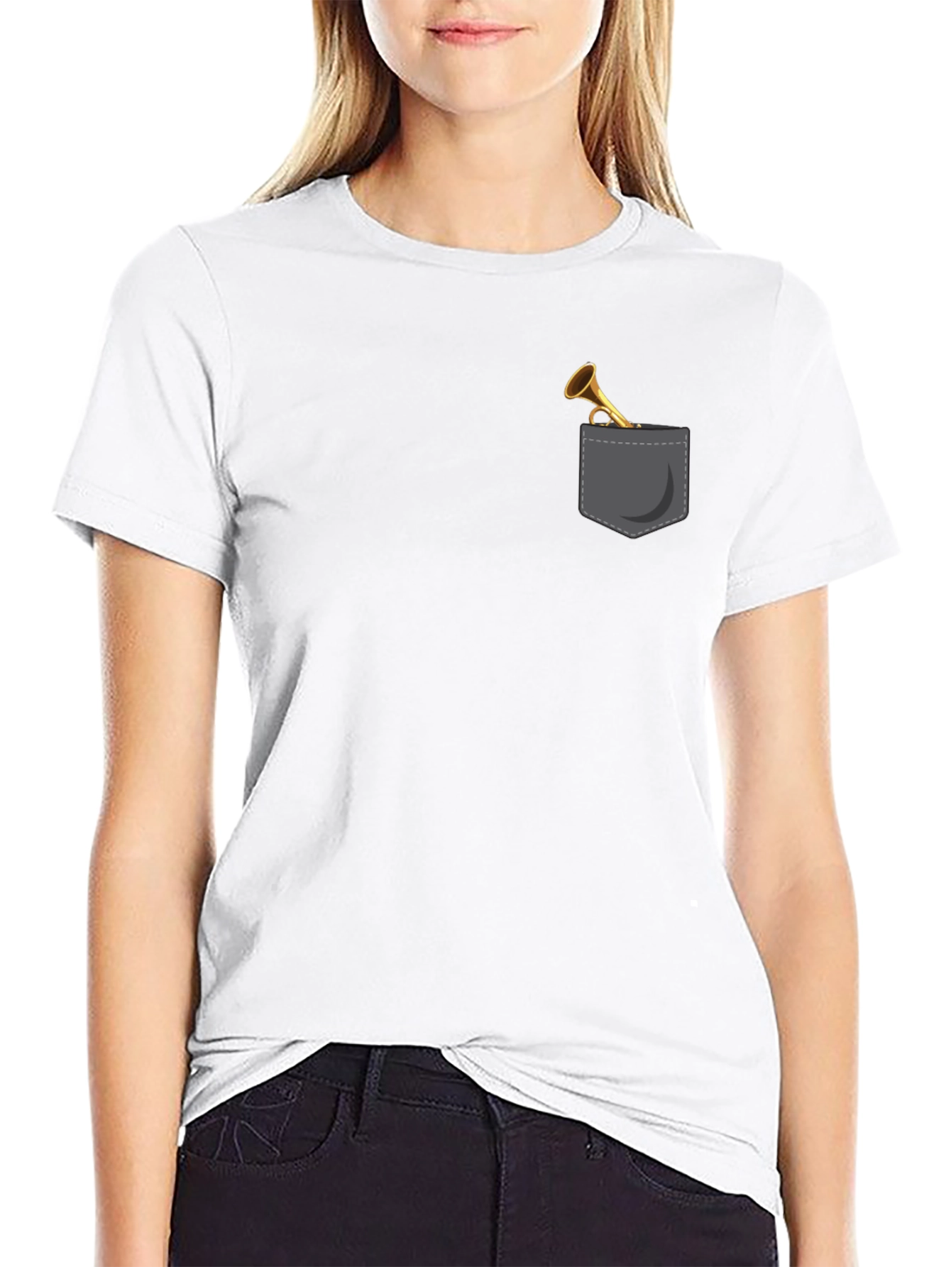 Trumpet Pocket Graphic Tee - Black