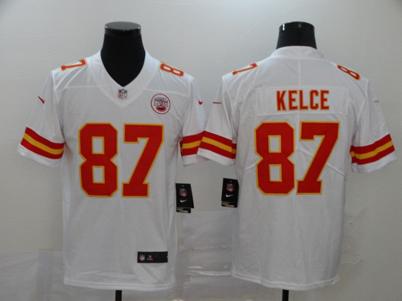 Men's Kansas City Chiefs Travis Kelce #87 White Game Jerseys