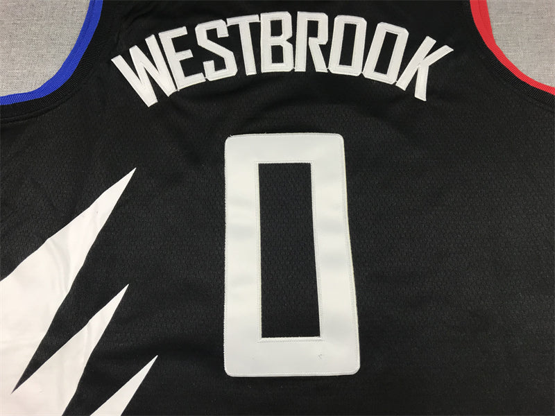 Men's LA Clippers Russell Westbrook Jordan Brand Black 2022/23 Statement Edition Swingman Jerseys