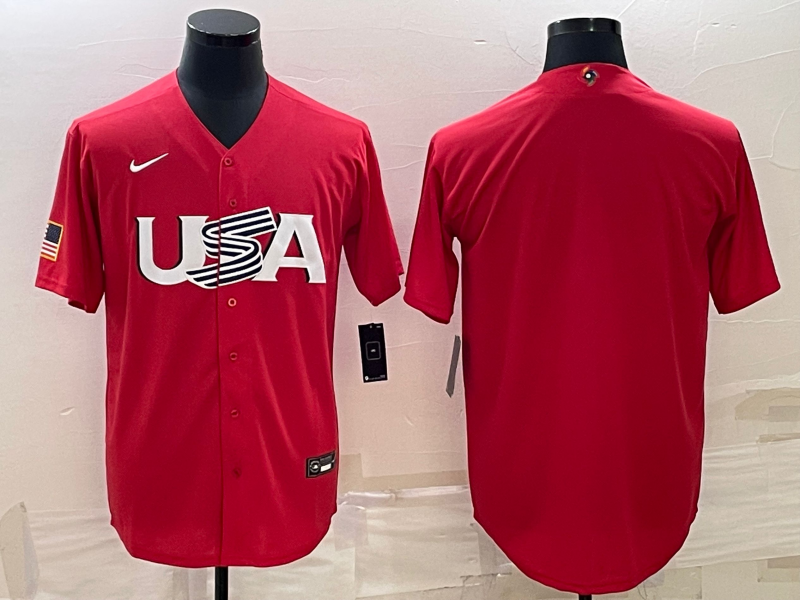 Men's 2023 World Baseball Classic USA Red Blank Jerseys