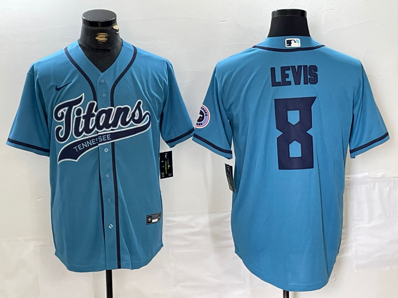 Men's Tennessee Titans Will Levis #8 Blue Player Jerseys