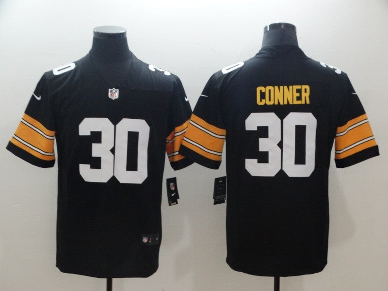 Men's Pittsburgh Steelers #30 James Conner Black Player Game Jerseys