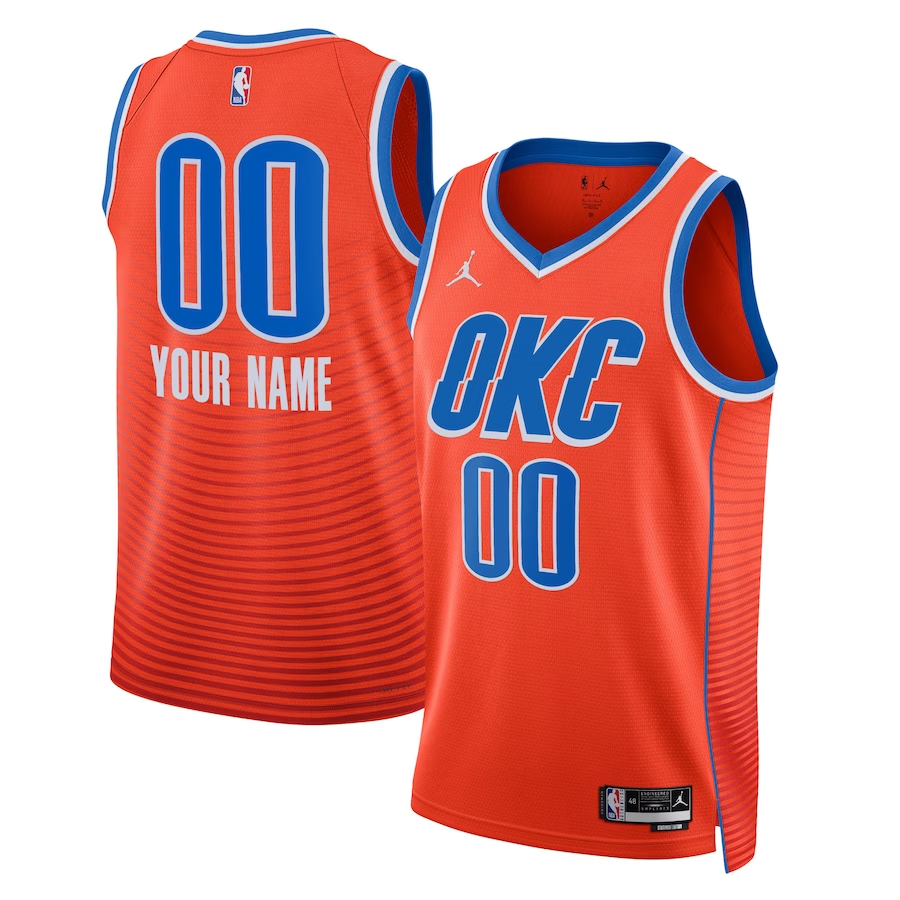 Men's Oklahoma City Thunder Orange 2022/23 Swingman Custom Jerseys - Statement Edition