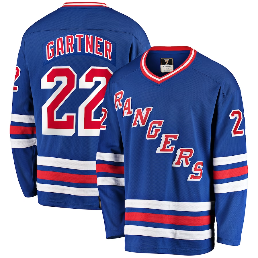 Men's New York Rangers Mike Gartner #22 Blue Player Game Jerseys