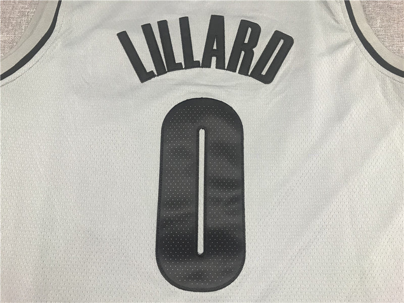Men's Portland Trail Blazers Damian Lillard #0 NBA Gray Swingman Jerseys
