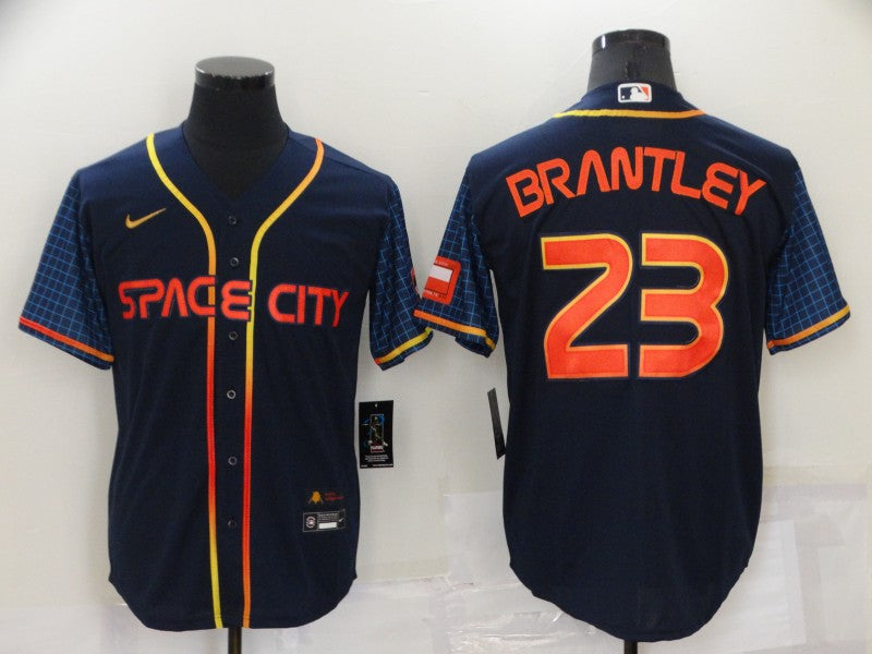 Men's Houston Astros Michael Brantley #23 Navy Space City Jerseys