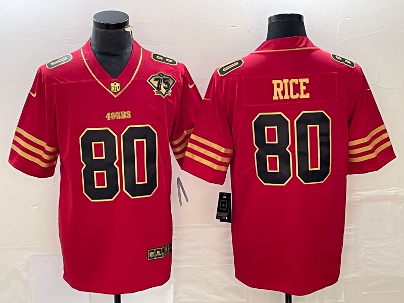 Men's San Francisco 49ers Jerry Rice #80 Scarlet Vapor Elite Retired Player Jerseys