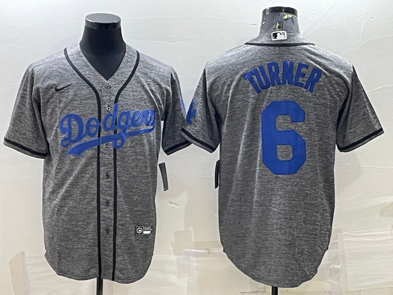 Men's Los Angeles Dodgers Trea Turner Nike Gray Alternate Replica Team Jerseys