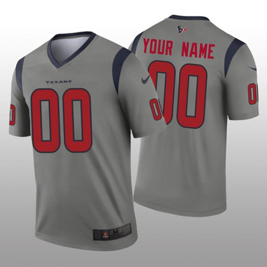 Custom1 Houston Texans Gray Inverted Legend Jerseys Stitched American Football Jerseys