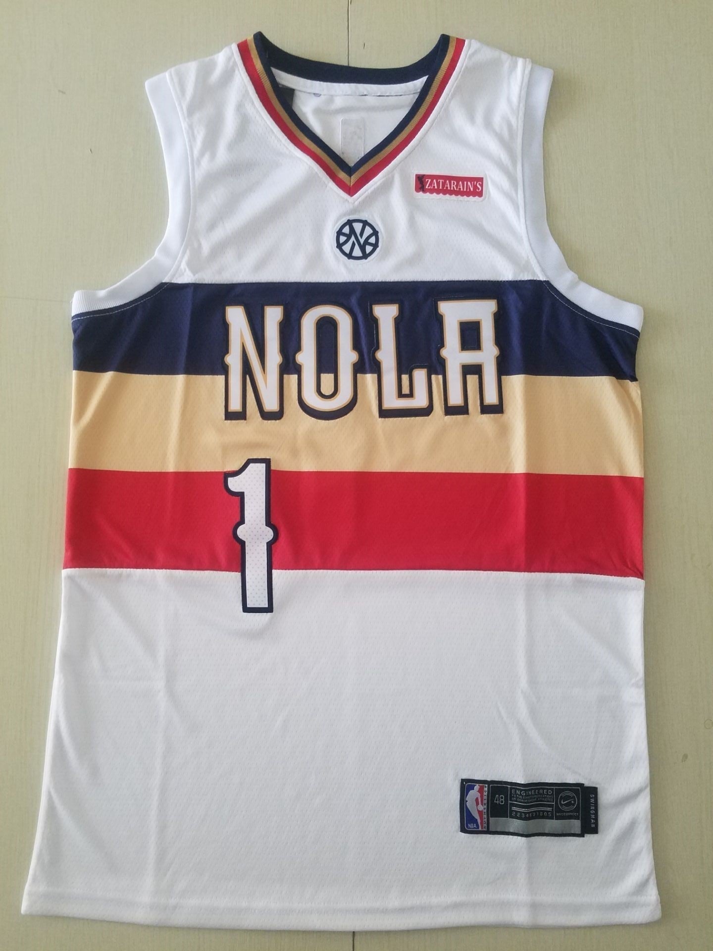 Men's New Orleans Pelicans Zion Williamson #1 NBA White Swingman Jerseys