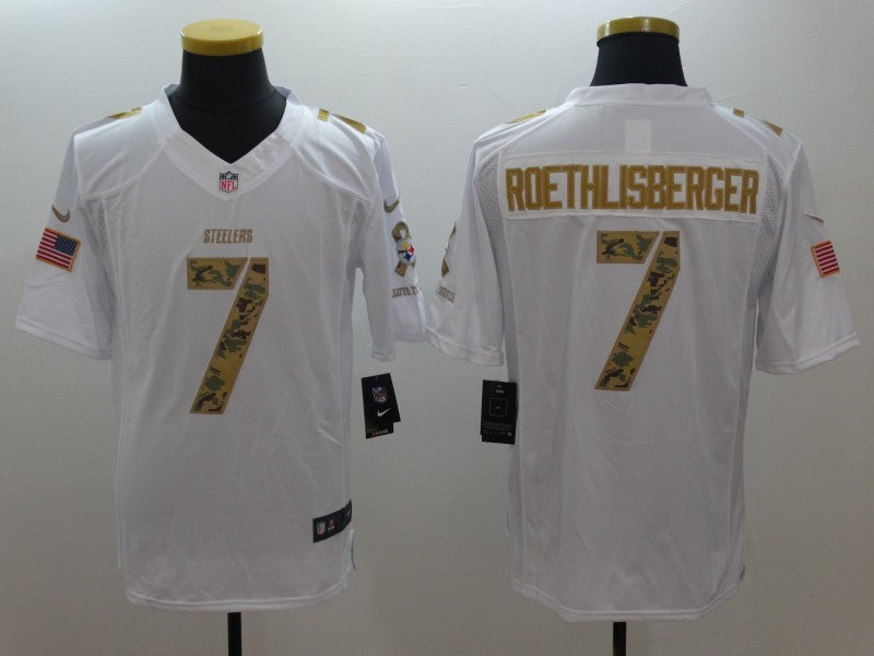 Men's Pittsburgh Steelers Ben Roethlisberger #7 White Player Game Jerseys