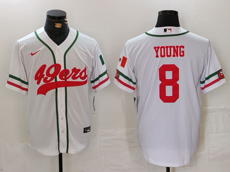 Men's San Francisco 49ers Steve Young #8 White Player Jerseys