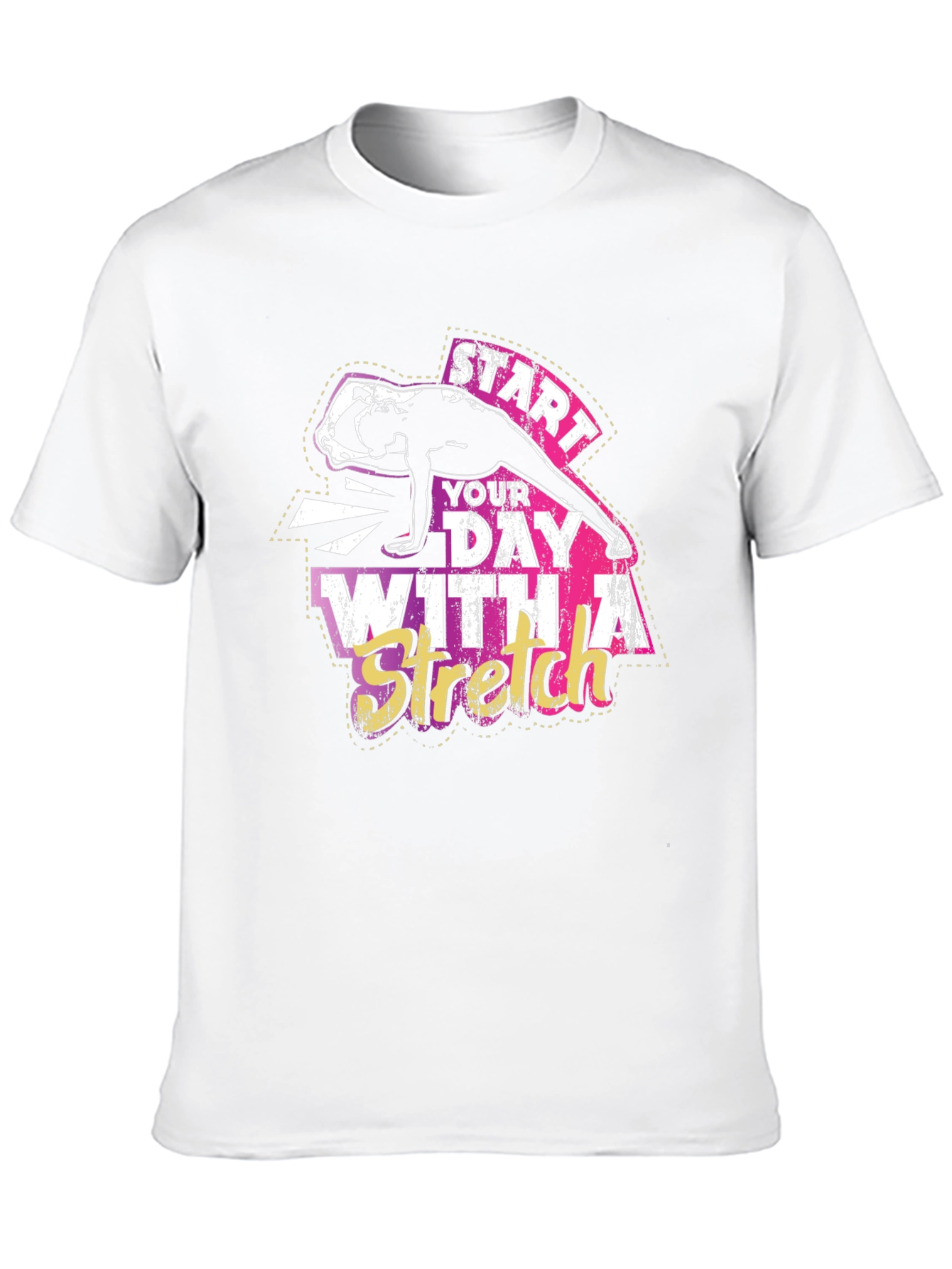 Start Your Day With A Stretch Black T-Shirt