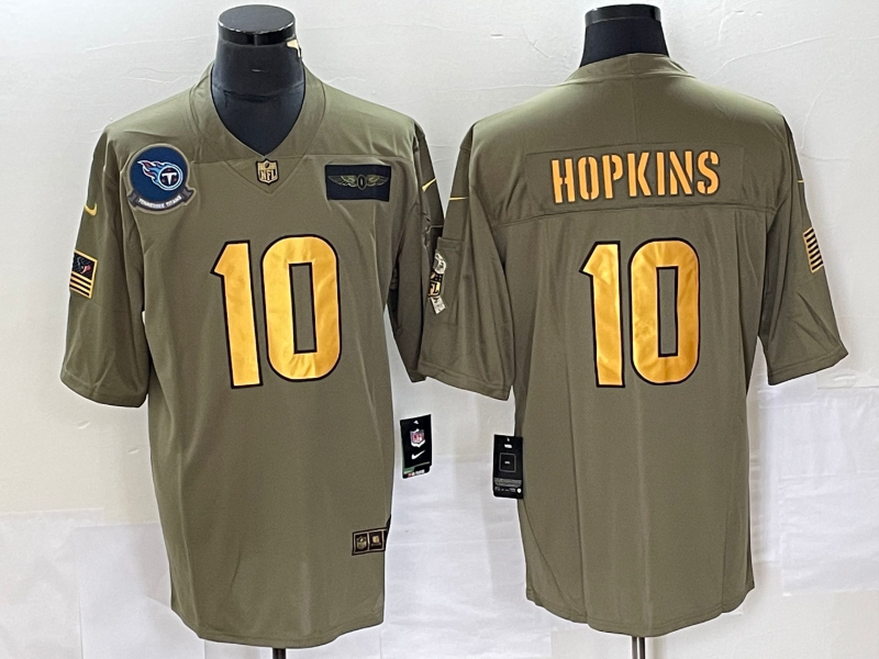 Men's Tennessee Titans DeAndre Hopkins #10 Brown Game Player Jerseys