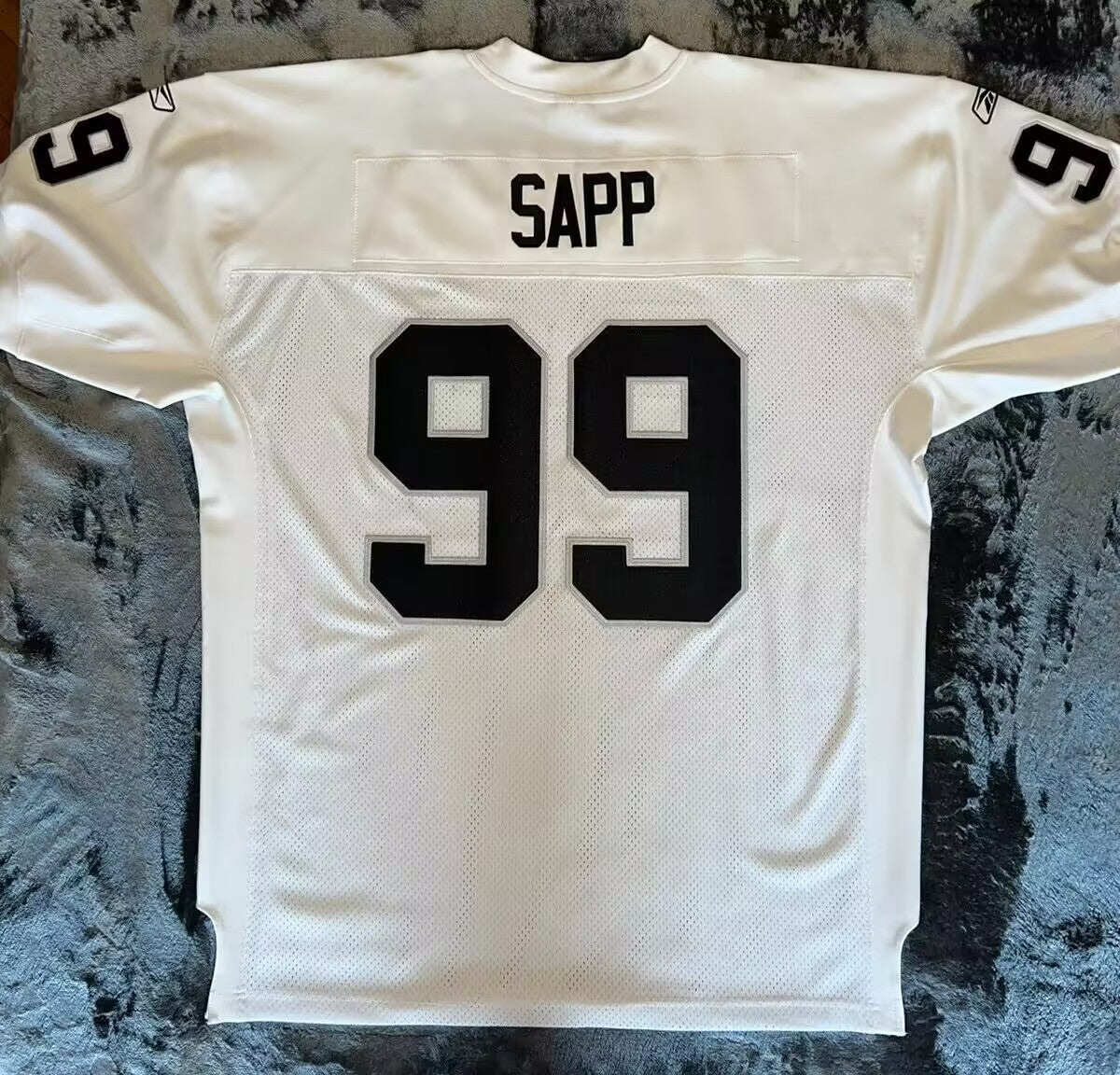 Men's Oakland Raiders Warren Sapp Mitchell & Ness White Legacy Replica Jerseys