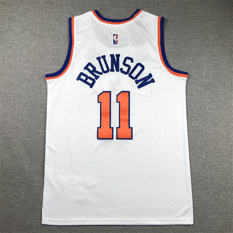 Men's New York Knicks Jalen Brunson #11 White Swingman Jerseys - Association Edition