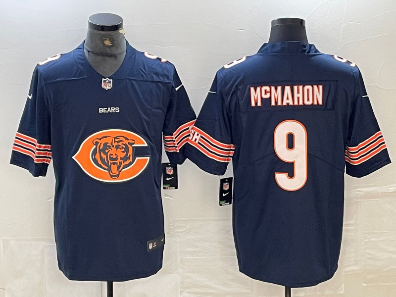 Men's Chicago Bears Jim McMahon #9 Navy Game Retired Player Jerseys