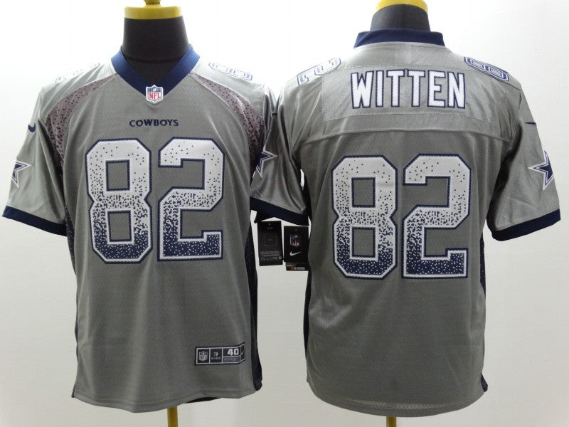 Men's Dallas Cowboys Jason Witten #82 Gray Game Jerseys