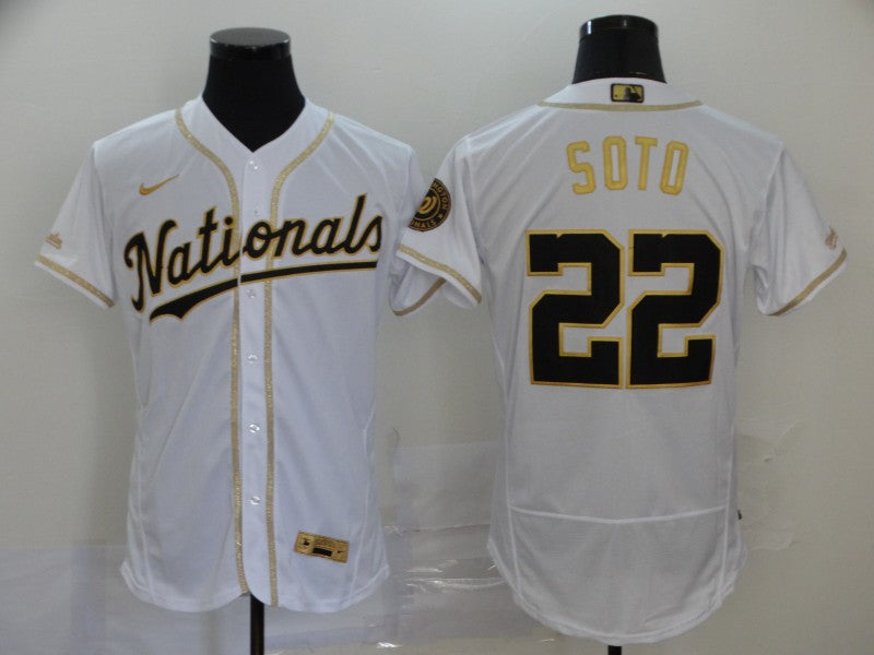 Men's Washington Nationals Juan Soto #22 White Authentic Game Jerseys